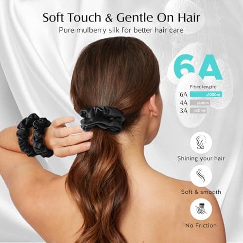 YFONG 100% Mulberry Silk Scrunchies Gift Set for Women