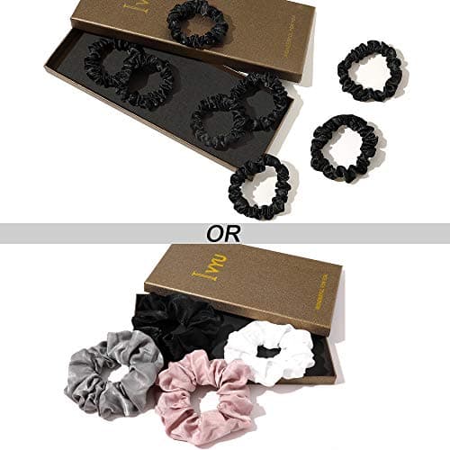 Elastics Ponytail Holder Scrunchies - Silk Satin Hair Ties for Thick Curl Hair
