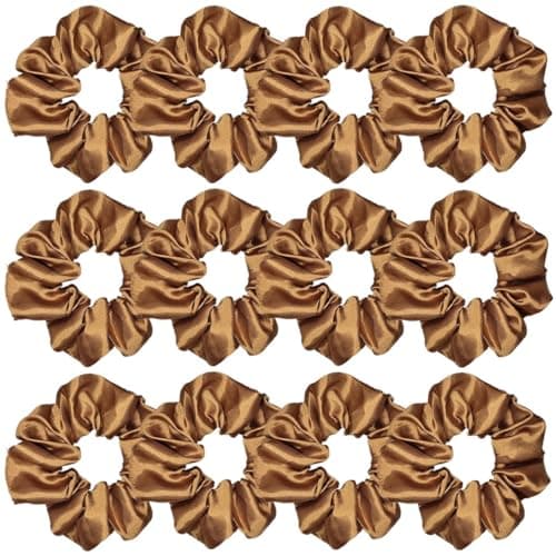 12 Pcs Satin Silk Hair Scrunchies for Women and Girls
