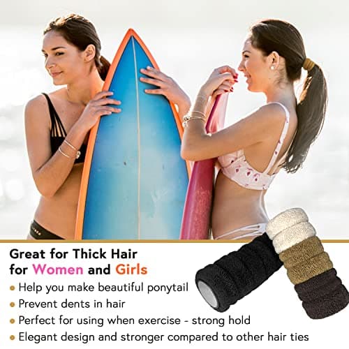 Large Terry Cloth Hair Scrunchies for Thick Hair