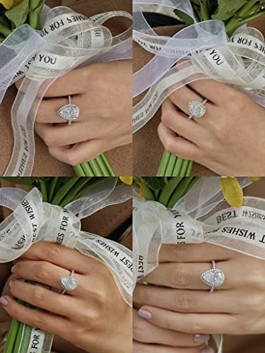 Refined Title: Michooyel S925 3.0ct Pear Cut Engagement Ring for Women