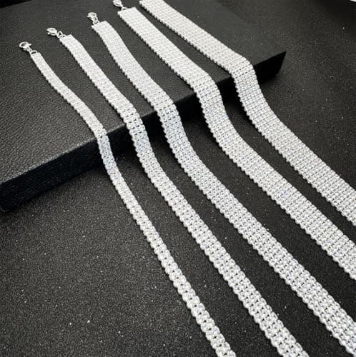 Yamberdoly Sparkly Synthetic Diamond Tennis Choker for Women