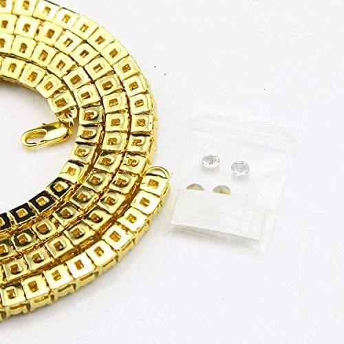 LARDROK Hip Hop Bling CZ Sparkling Cool Tennis Necklace for Men