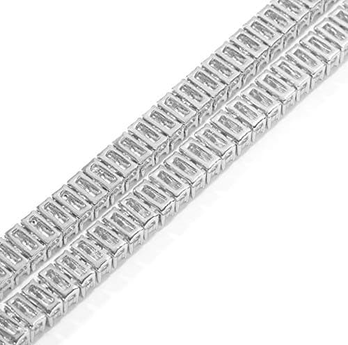 HH BLING EMPIRE Men's Silver and Gold Diamond Tennis Chains 16-30 Inches