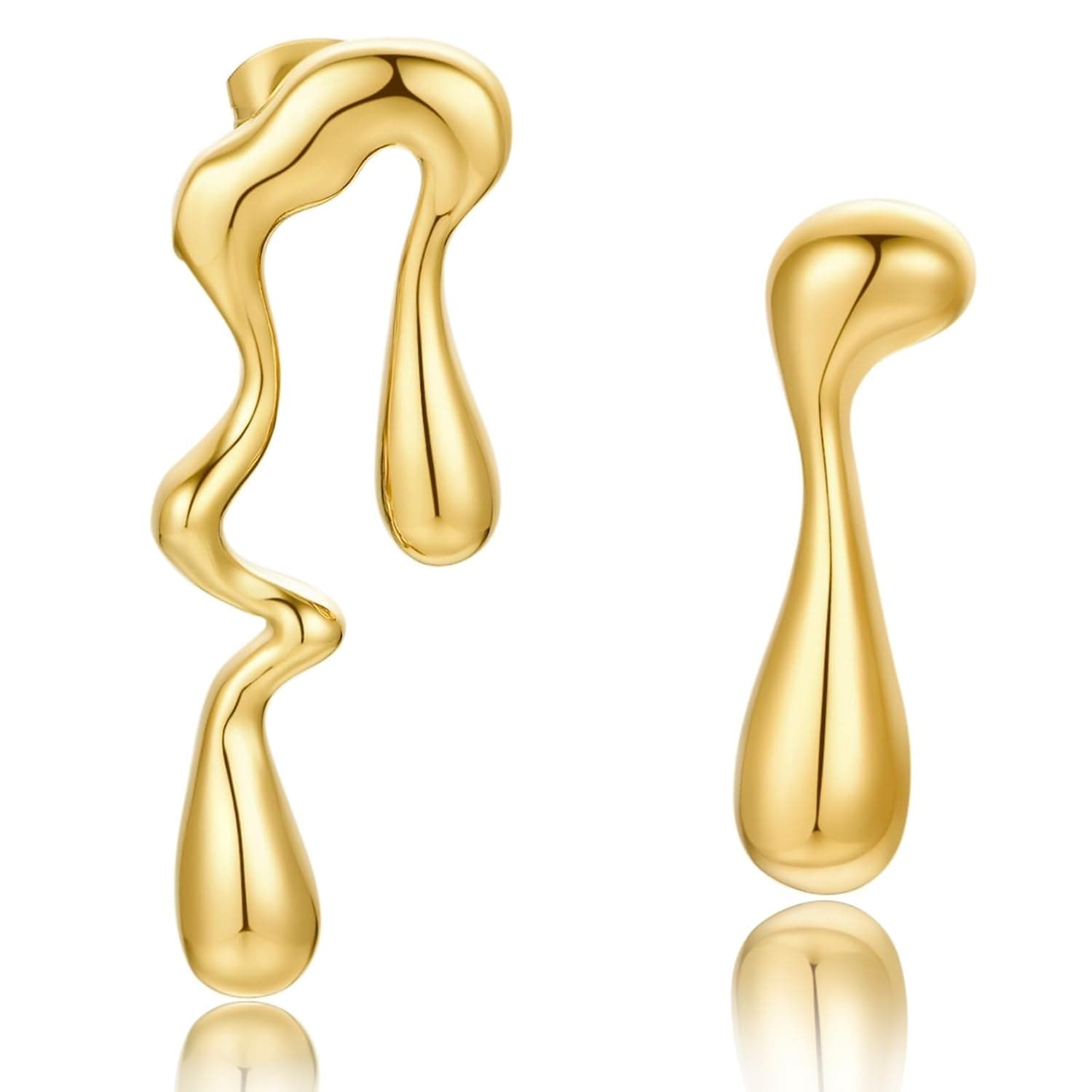 INNERDIVA Gold Hypoallergenic Abstract Geometric Boho Earrings