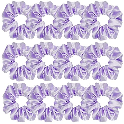 12 Pcs Satin Silk Hair Scrunchies for Women and Girls