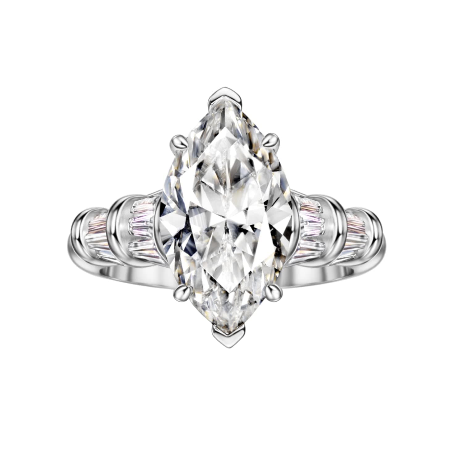 Michooyel S925 6ct Marquise Cut Cubic Zirconia Engagement Ring & Wedding Band for Women