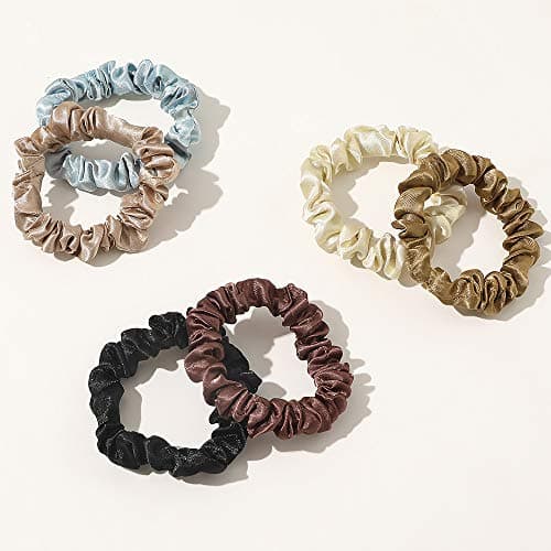 Elastics Ponytail Holder Scrunchies - Silk Satin Hair Ties for Thick Curl Hair