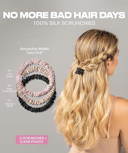 Ch. SKINNIES Premium 22 Momme Silk Scrunchies Set