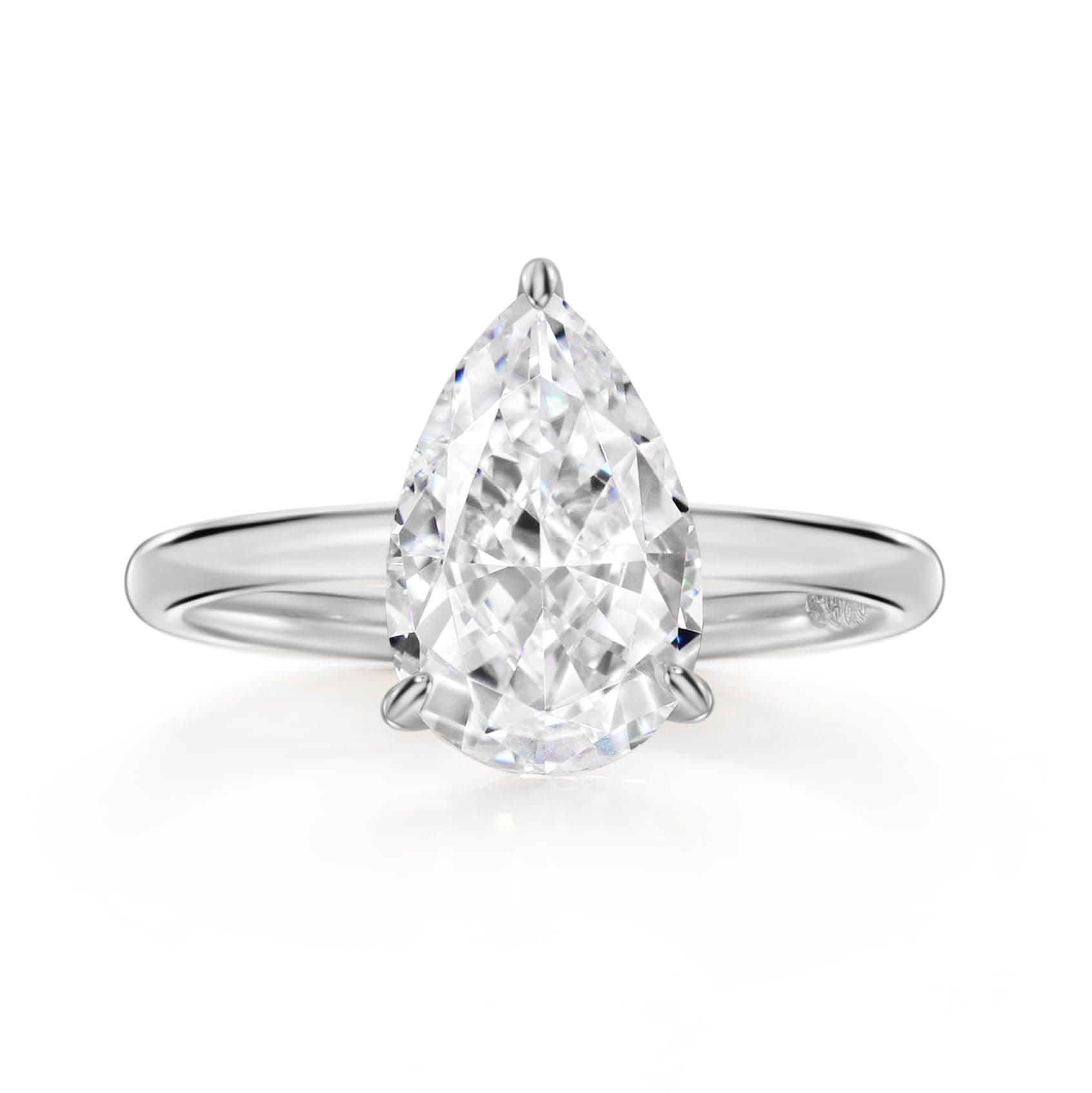 Michooyel 2.0ct Pear Cut CZ Solitaire Ring for Women