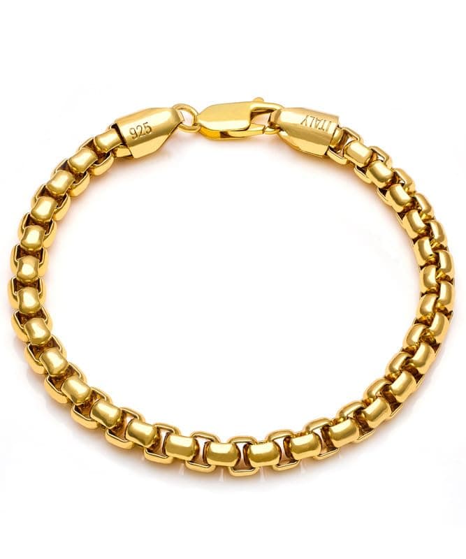 Waitsoul Diamond-Cut Silver/Gold Box/Rope Bracelet for Women/Men