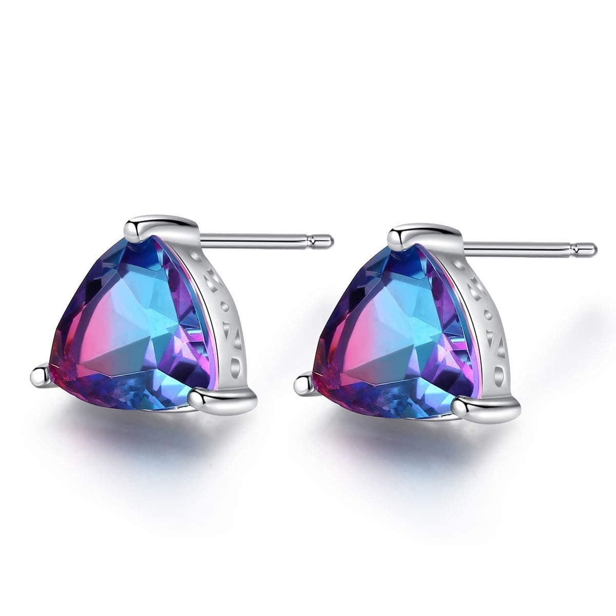 Michooyel S925 Mystic Topaz Stud Earrings for Women