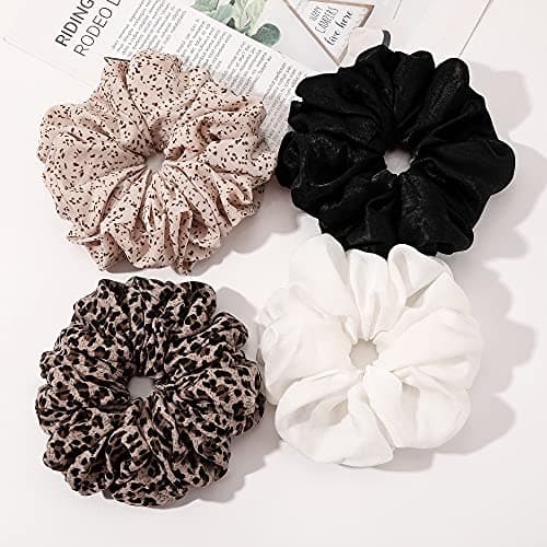Big & Soft Silk Satin Scrunchies for Long Hair Girls