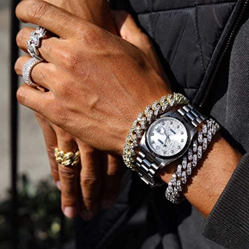 TOPGRILLZ Diamond Prong Cuban Link Bracelet for Men Women