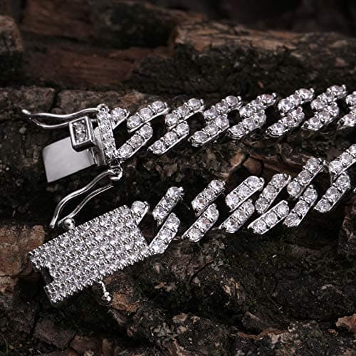 TOPGRILLZ Diamond Prong Cuban Link Bracelet for Men Women