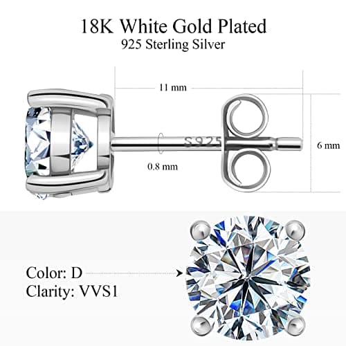Moissanite Stud Earrings for Women & Men