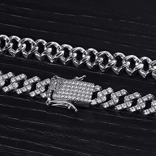 TOPGRILLZ Diamond Prong Cuban Link Bracelet for Men Women