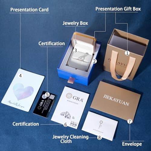 Moissanite Engagement Rings for Women, D Color VVS1 Round Cut Wedding Rings for Wife