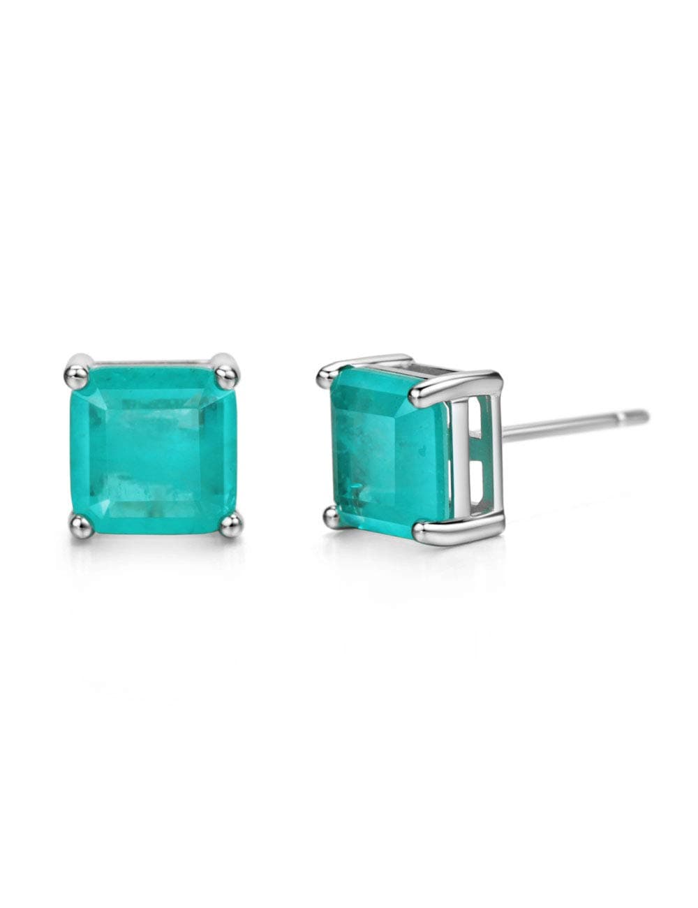 Michooyel S925 2ct Paraiba Stud Earrings for Women