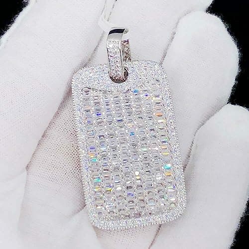 Bling Square Pendant Necklaces for Men & Women in Gold or Silver