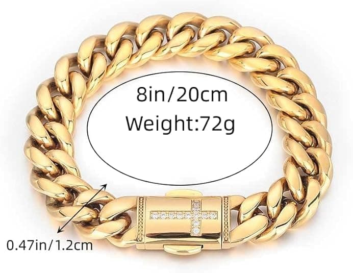14k Gold Cuban Bracelet for Men & Women - Mesh Design Valentine's Day Gift