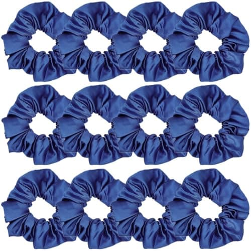 12 Pcs Satin Silk Hair Scrunchies for Women and Girls