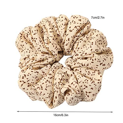 Silk Satin Oversized Scrunchie for Women - Extra Large Yellow Hair Tie for Thick Hair, Gift for Girls