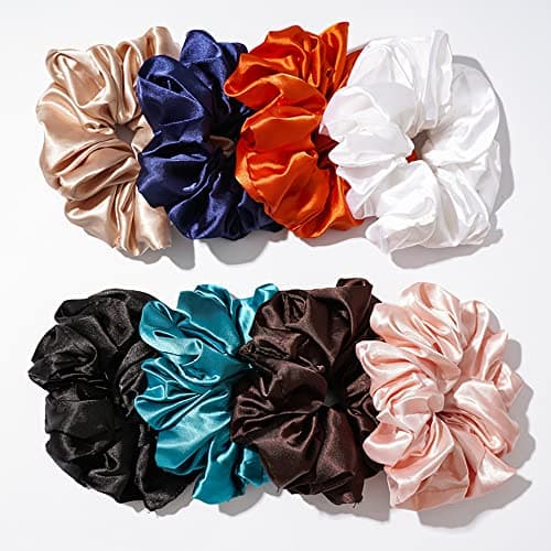 Silk Scrunchie Set for Women and Girls (8pcs)