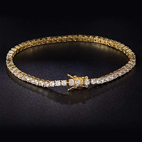 Gemsme 18K Gold Plated 3.0 CZ Classic Tennis Bracelet 6 Inch