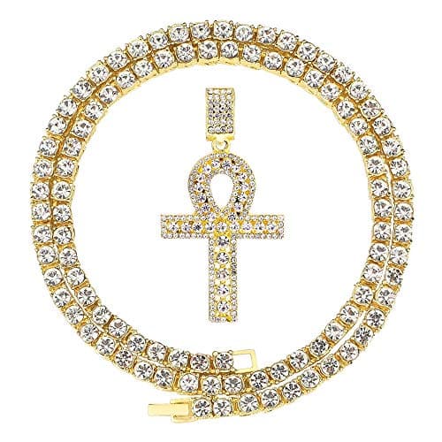 HH Bling Empire Diamond Cross Pendant Necklace 24 Inch