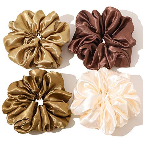 Big & Soft Silk Satin Scrunchies for Long Hair Girls