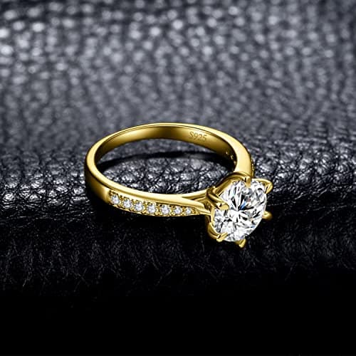 Moissanite Solitaire Engagement Rings for Women, 925 Sterling Silver Promise Ring