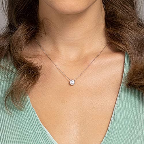 PavoI 14K Gold Plated Circle CZ Solitaire Choker for Women