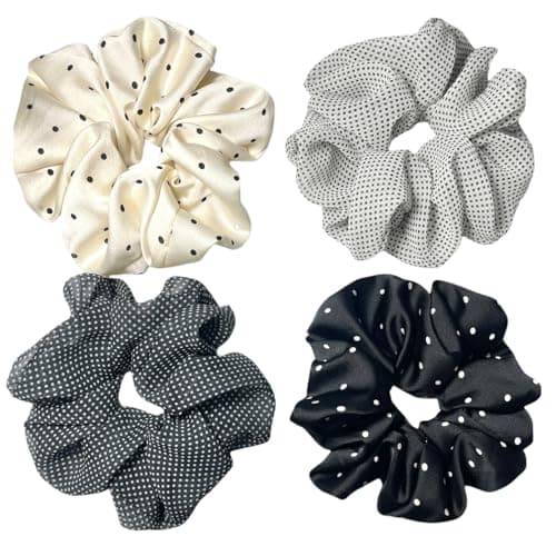 XL Satin Scrunchies for Thick Hair - Oversized Silk Hair Ties for Women Girls