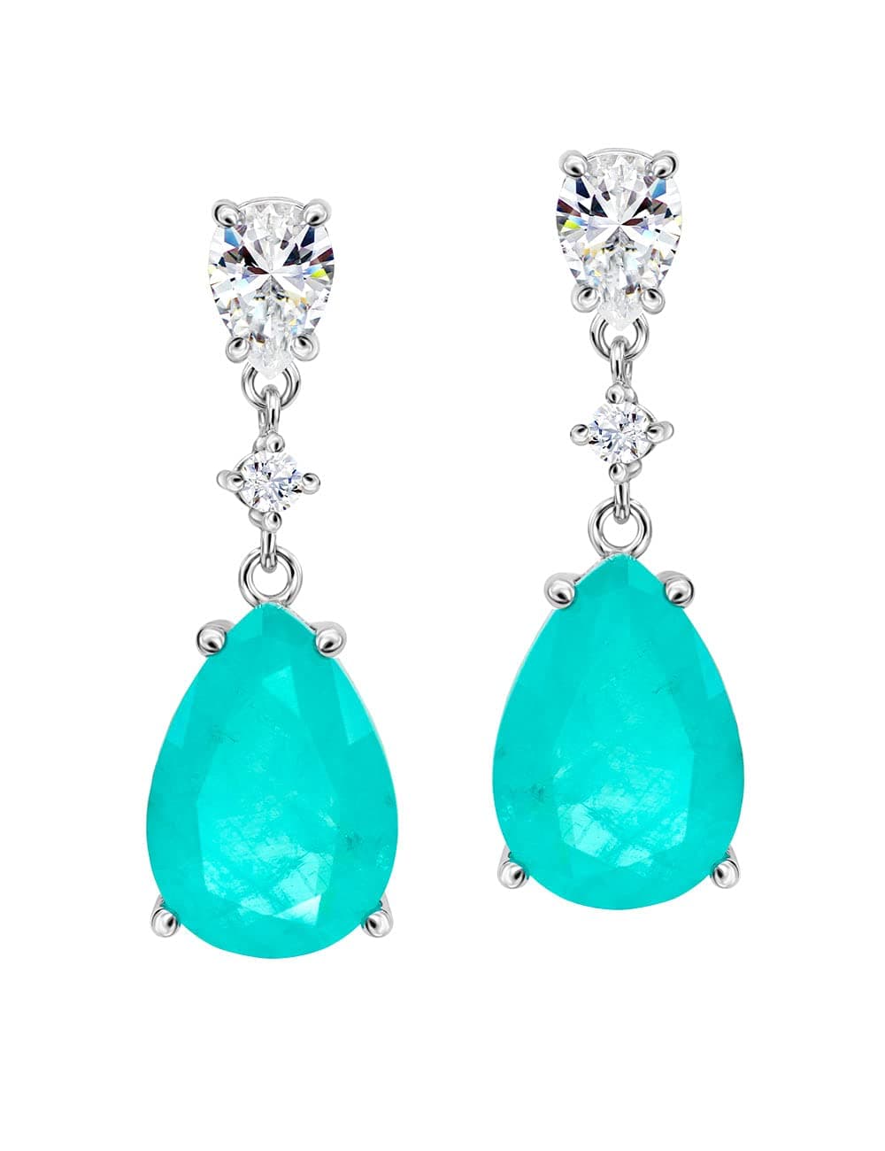 Michooyel S925 5ct Paraiba Drop Earrings for Women