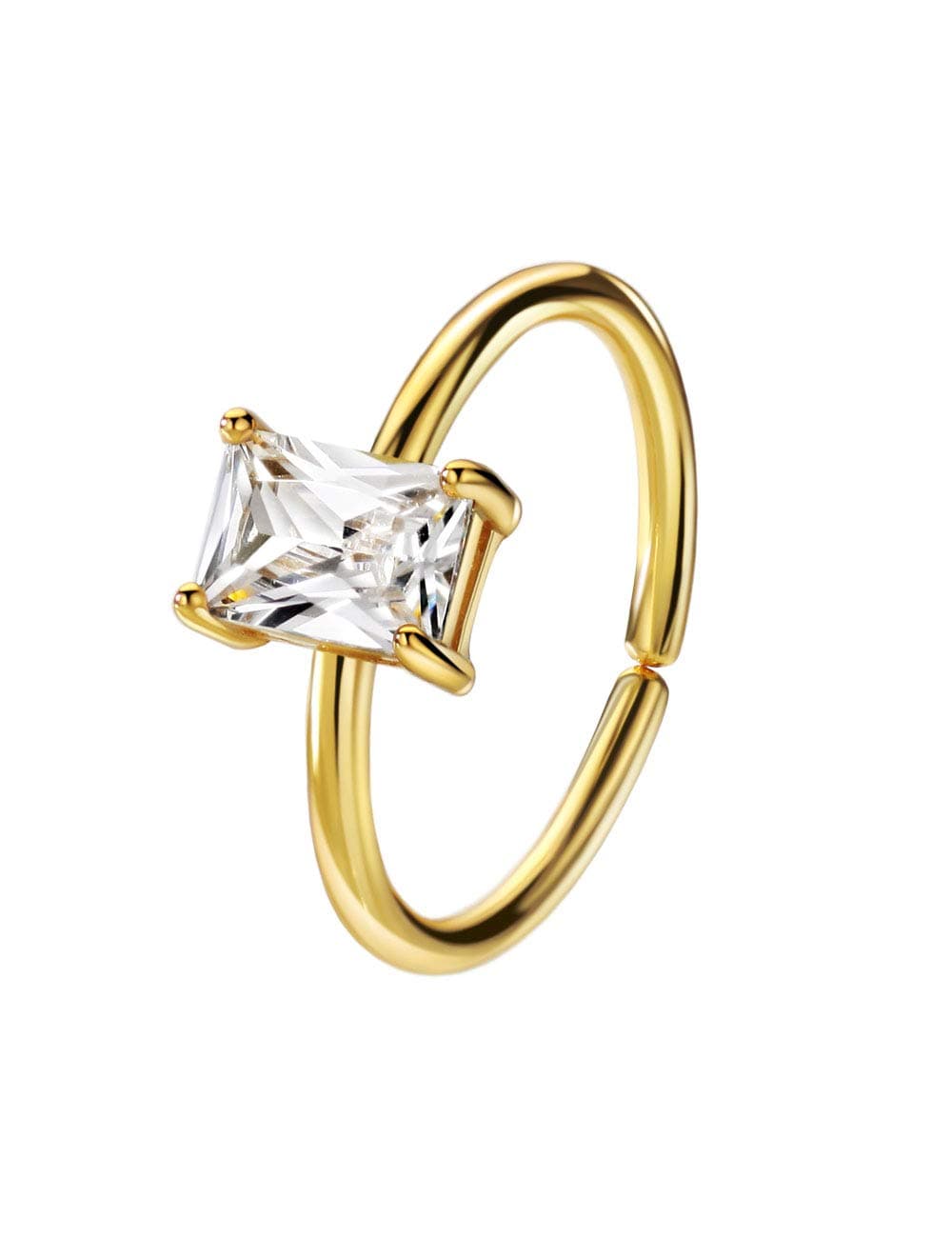Women's Adjustable 18K Gold Plated CZ Statement Ring