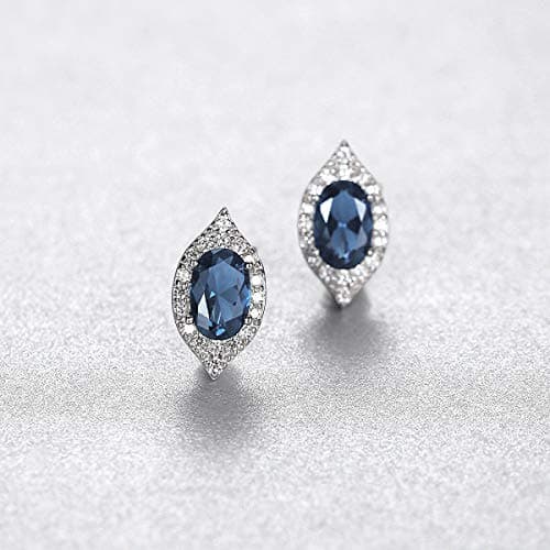 Refined Title: Michooyel S925 Sapphire CZ Eye-Shaped Stud Earrings
