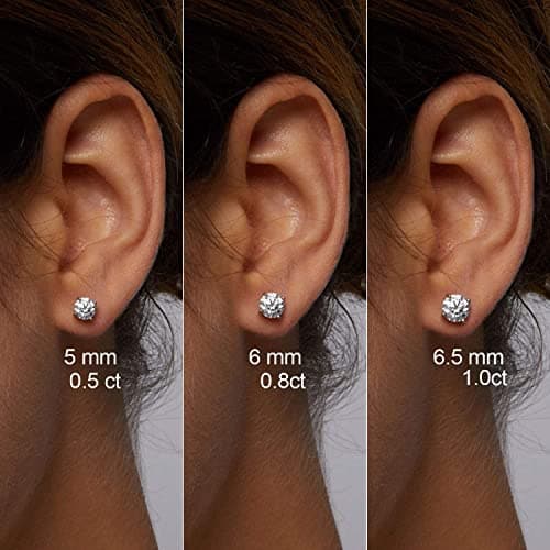 Michooyel 18K Gold Solitaire Stud Earrings for Women