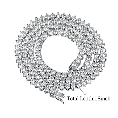 MDFUN 18K Gold Plated CZ Tennis Necklace
