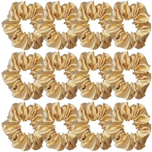 12 Pcs Satin Silk Hair Scrunchies for Women and Girls
