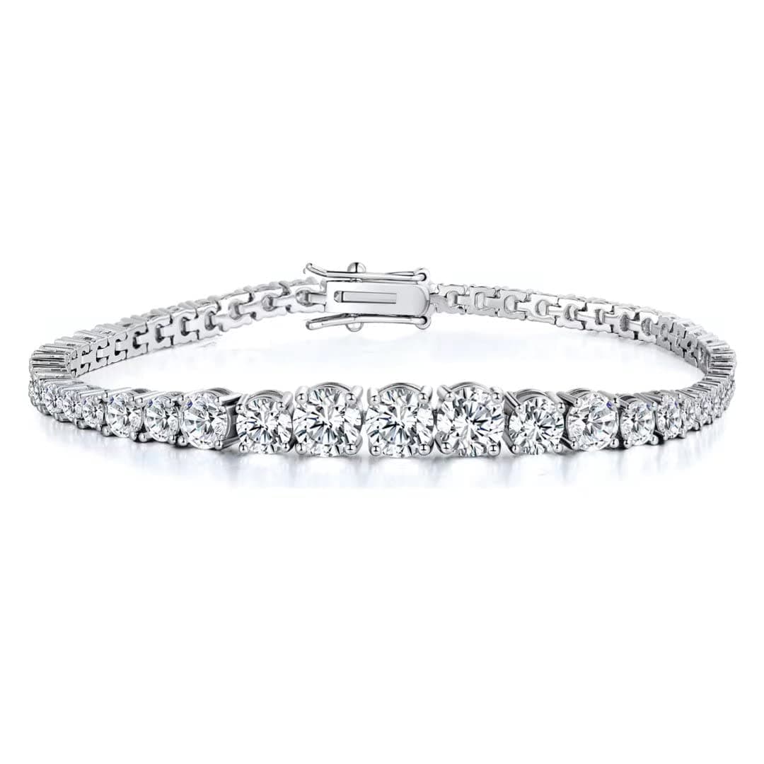 MDFUN 18K Gold Plated Graduated CZ Tennis Bracelet, Size 6-9 inches