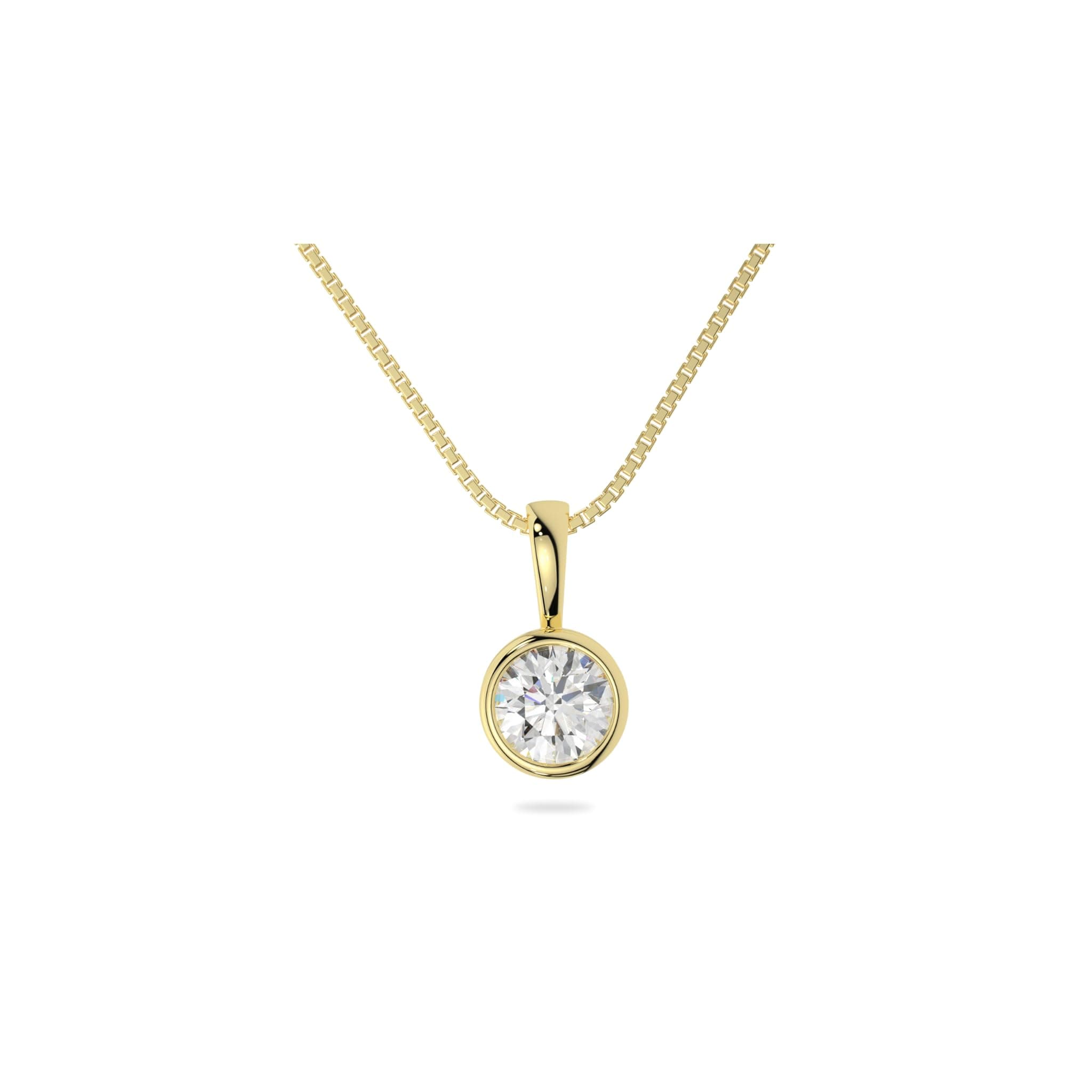 Adora 14K Gold Lab Grown Moissanite Solitaire Pendant | USA Made