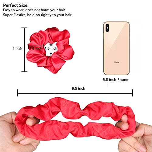 BeeVines Silk Scrunchies for Women & Girls, 60 Pack Birthday Gift