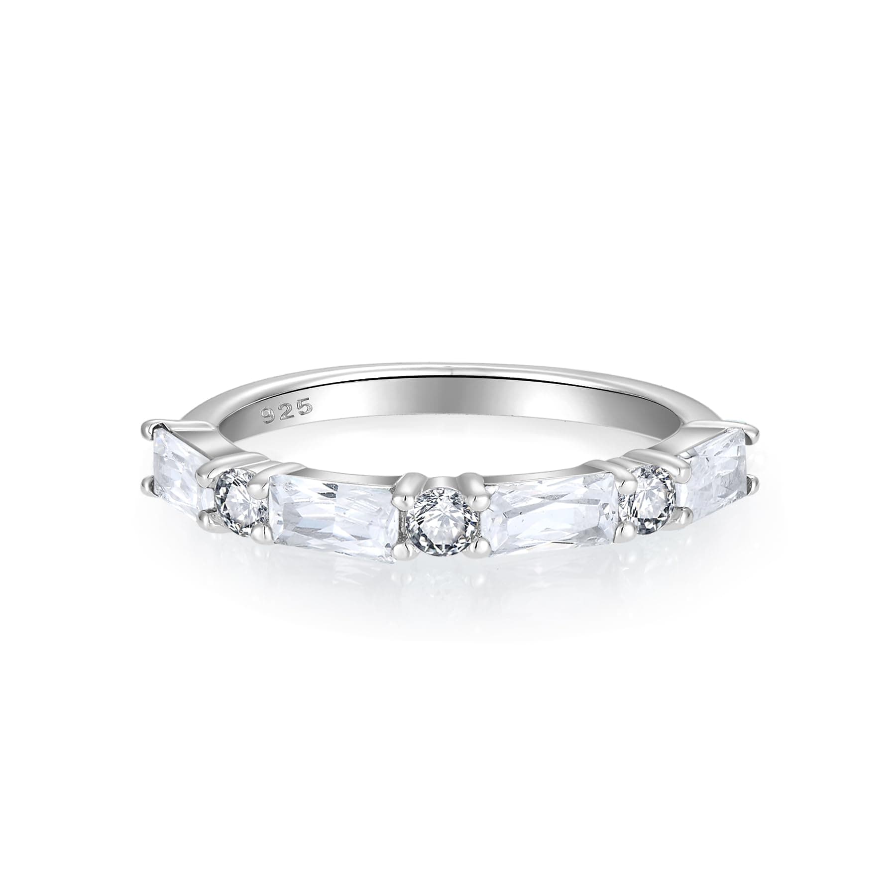 Starchenie 925 Sterling Silver Stackable Gemstone Ring for Her | Eternity Ring Size 5-10