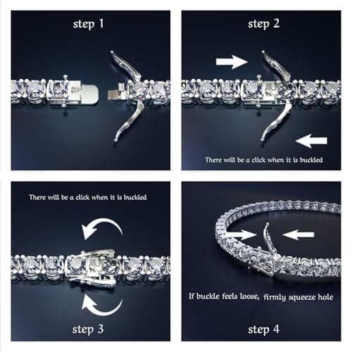 10.5-14 Carat Lab Grown Diamond Moissanite Tennis Bracelet 18k White Gold Plated 925 Sterling Silver