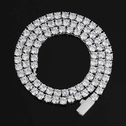 Fesciory Silver 5mm Adjustable Cubic Zircon Tennis Necklace for Women