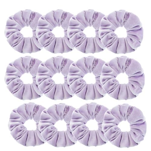 Large Yellow Velvet Scrunchies for Thick Hair (12pcs)
