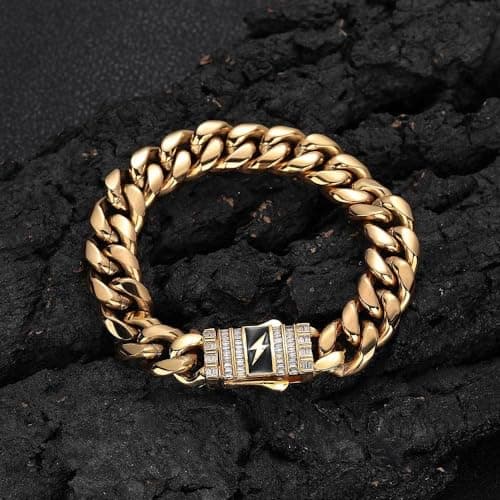 Elegant 18K Gold Men's Mesh Bracelet, Sophisticated and Dashing