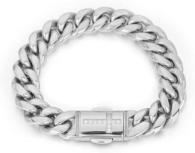 14k Gold Cuban Bracelet for Men & Women - Mesh Design Valentine's Day Gift