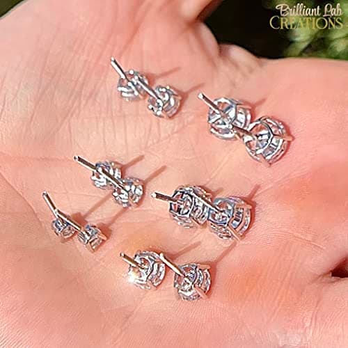 Brilliant Lab Creations 1-4CT Moissanite Stud Earrings, 14k Gold for Women
